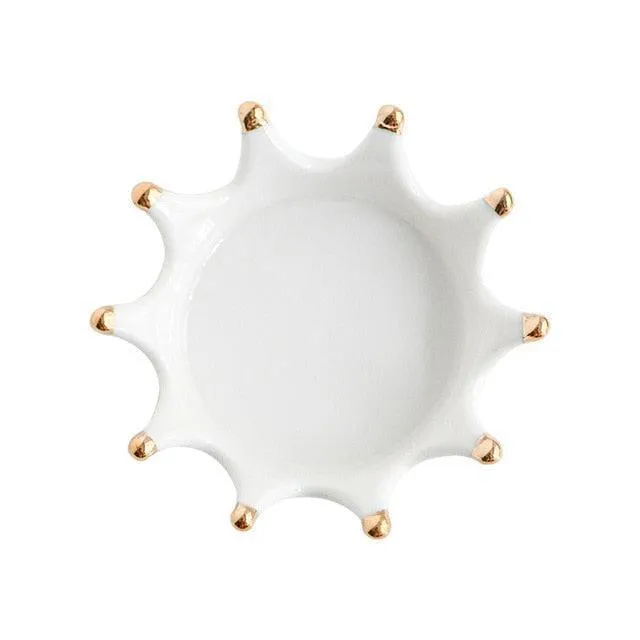 Chic Botanical Ceramic Jewelry Storage Tray with Whimsical Designs