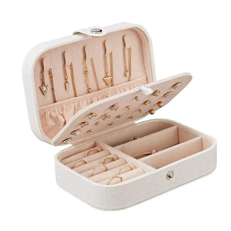 Chic Leather Jewelry Storage Box with Unique Compartment Design