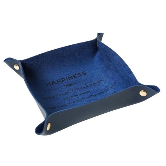 Chic PU Leather Desktop Storage Tray for Stylish Home Organization