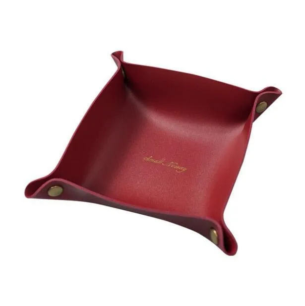 Chic PU Leather Desktop Storage Tray for Stylish Home Organization