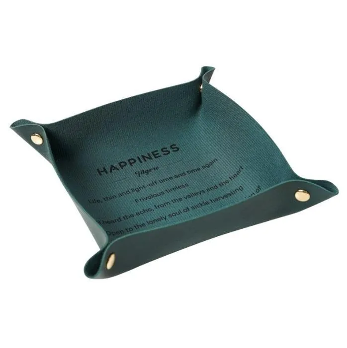 Chic PU Leather Desktop Storage Tray for Stylish Home Organization