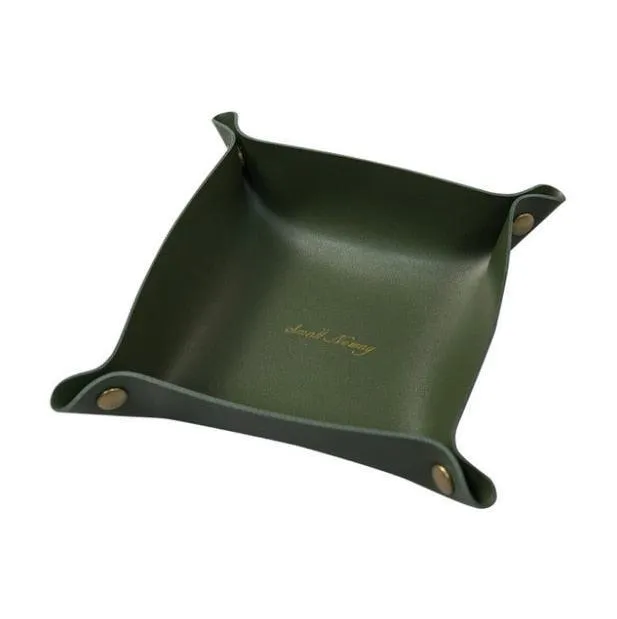 Chic PU Leather Desktop Storage Tray for Stylish Home Organization