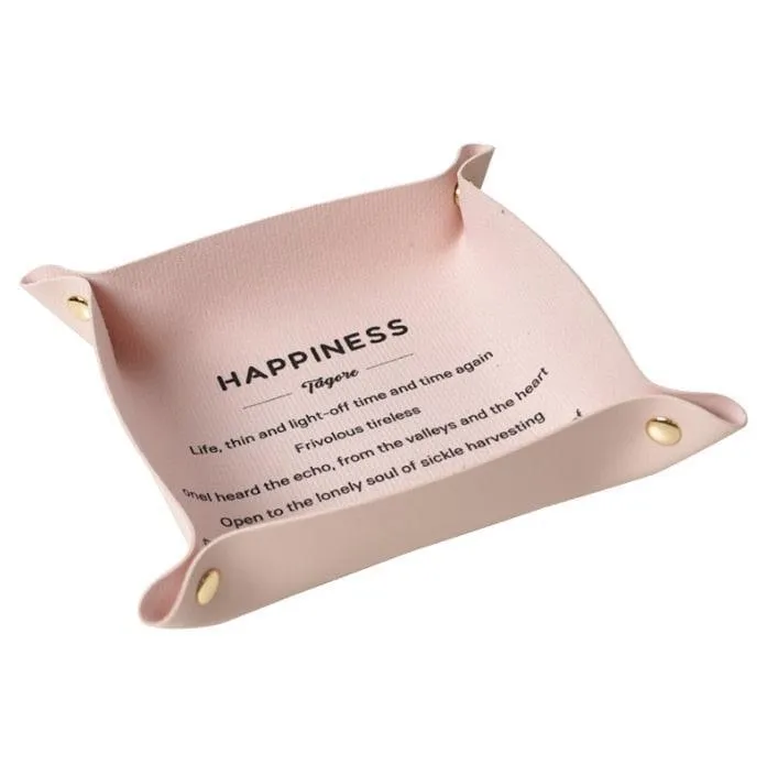 Chic PU Leather Desktop Storage Tray for Stylish Home Organization