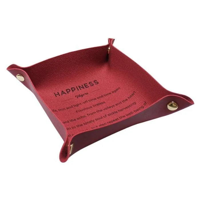Chic PU Leather Desktop Storage Tray for Stylish Home Organization