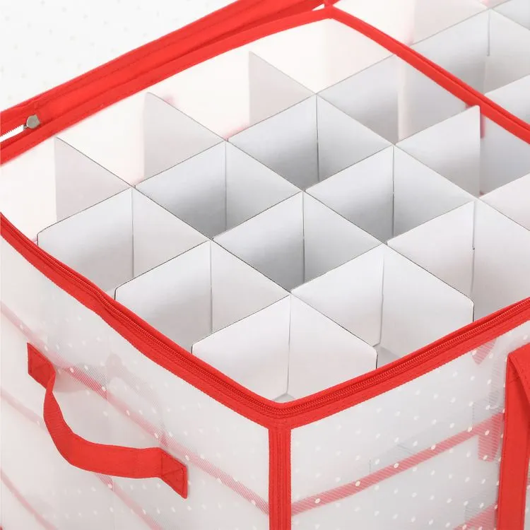 Christmas Ornament Storage Box, Storage Container Bin, 128 Box Places, 26.4 x 13.4 x 13.4 In