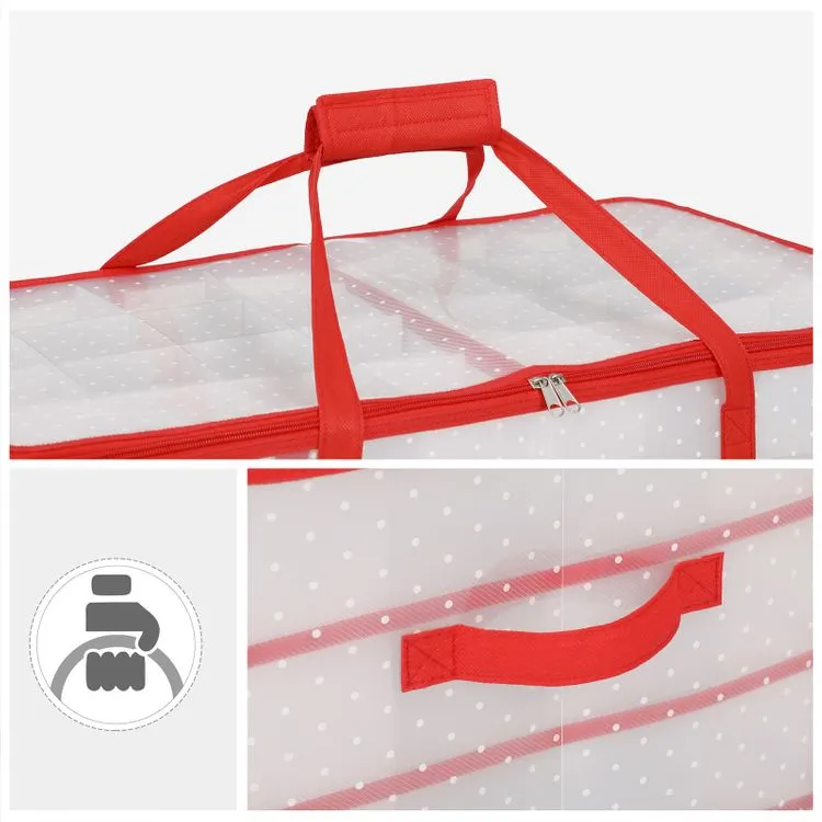 Christmas Ornament Storage Box, Storage Container Bin, 128 Box Places, 26.4 x 13.4 x 13.4 In