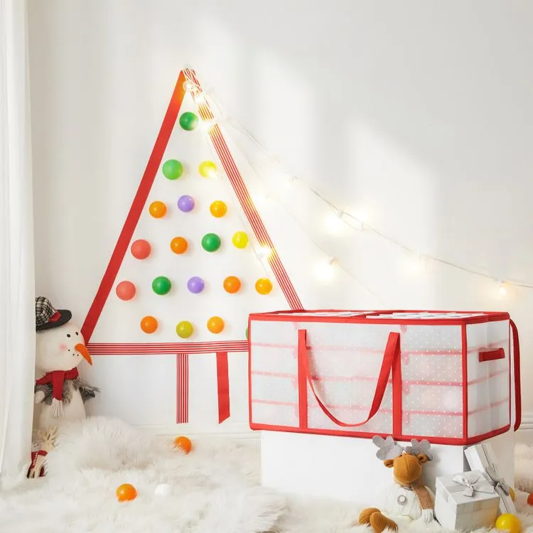 Christmas Ornament Storage Box, Storage Container Bin, 128 Box Places, 26.4 x 13.4 x 13.4 In