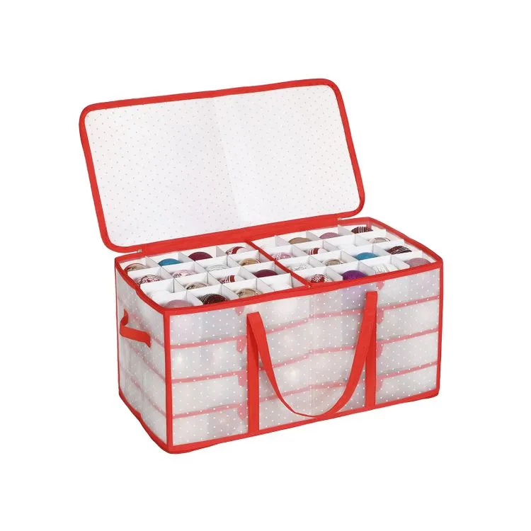 Christmas Ornament Storage Box, Storage Container Bin, 128 Box Places, 26.4 x 13.4 x 13.4 In