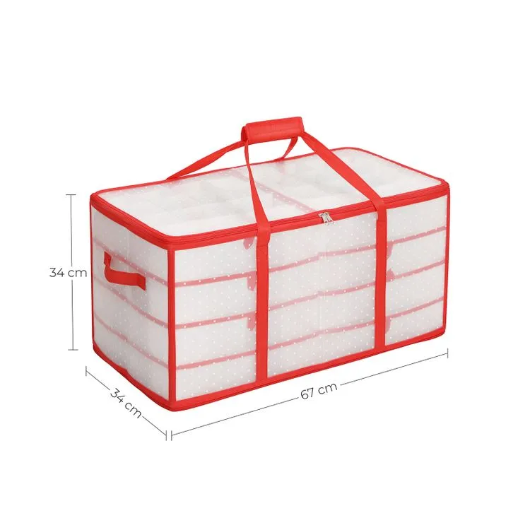 Christmas Ornament Storage Box, Storage Container Bin, 128 Box Places, 26.4 x 13.4 x 13.4 In