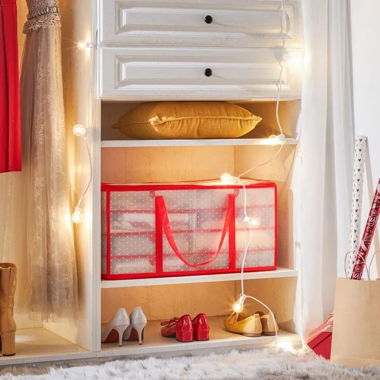 Christmas Ornament Storage Box, Storage Container Bin, 128 Box Places, 26.4 x 13.4 x 13.4 In