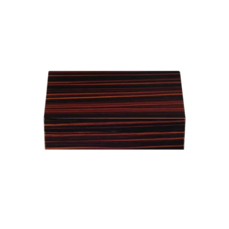 Classical Luxury Style Ebony Lacquer Wooden Cufflink / Ring Storage Case