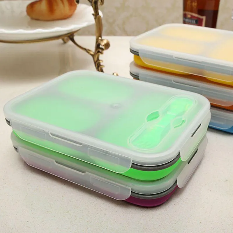 Colorful Collapsible Silicone Lunch Box