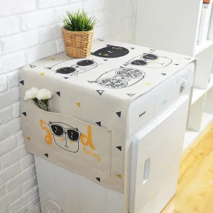 Elegant European Cartoon Linen Dust Cover - Chic and Fun Storage Solution