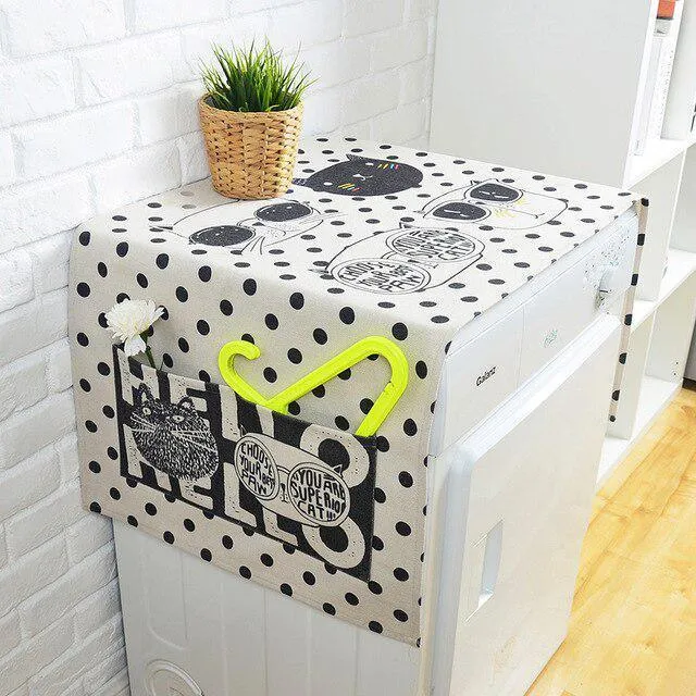 Elegant European Cartoon Linen Dust Cover - Chic and Fun Storage Solution