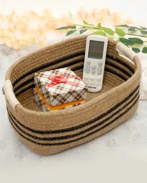 Estrella Triple Lines rectangle Jute Basket