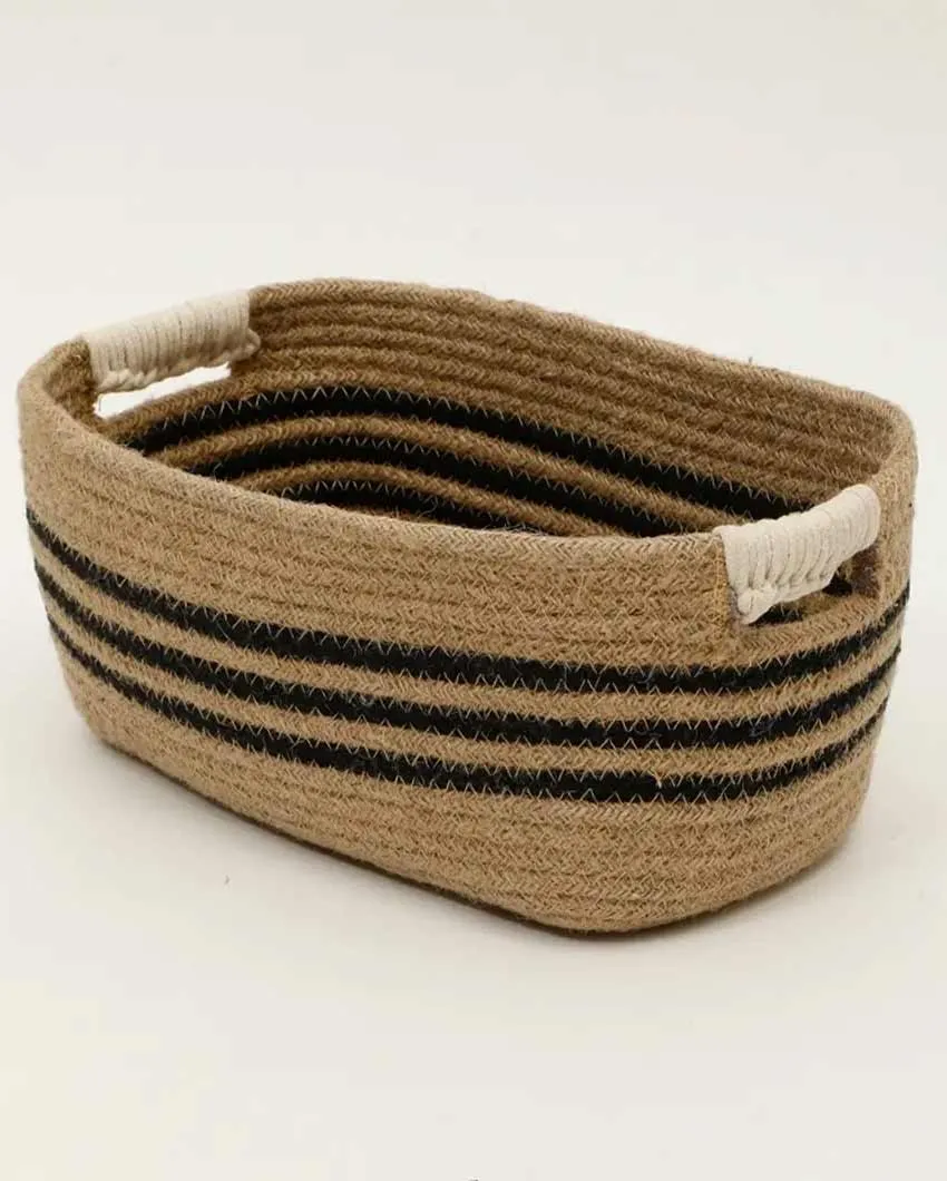 Estrella Triple Lines rectangle Jute Basket