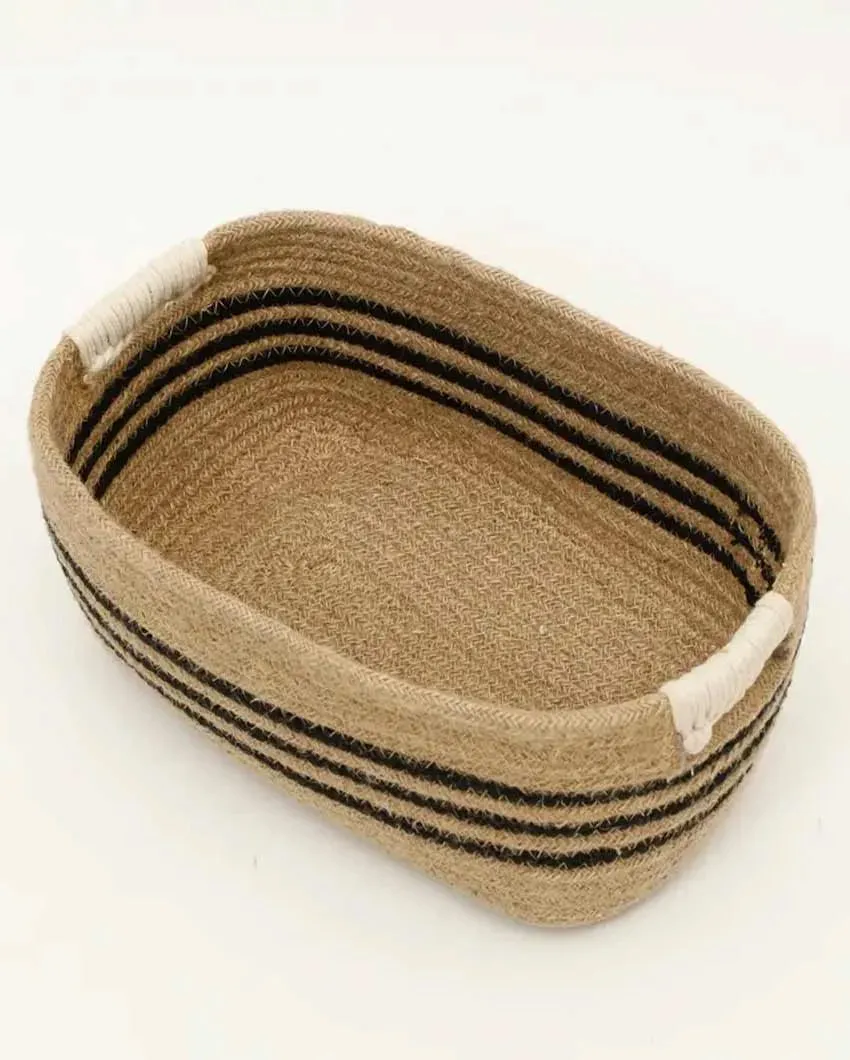 Estrella Triple Lines rectangle Jute Basket