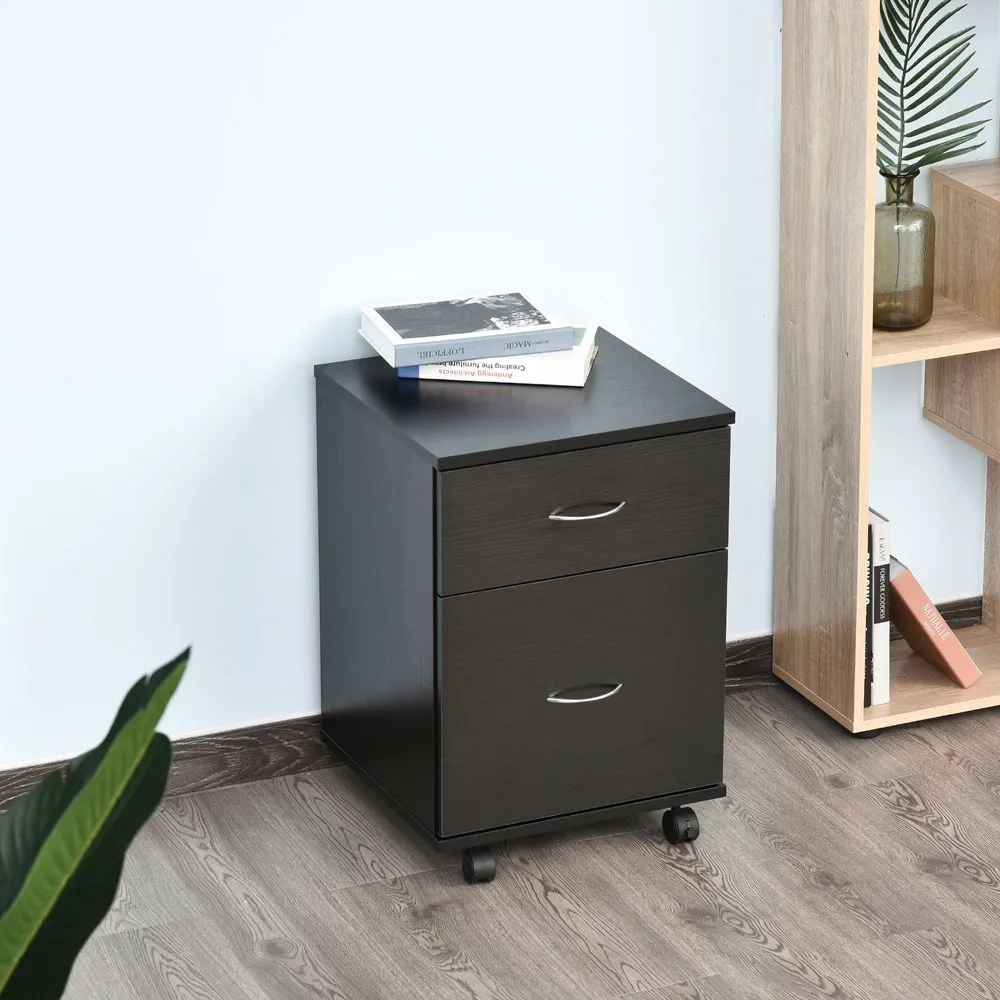 File Cabinet for Home Office - 2 Drawer Black Design