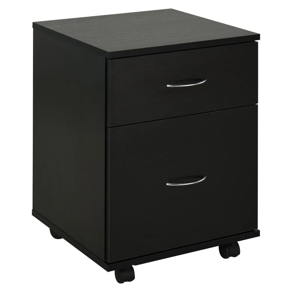 File Cabinet for Home Office - 2 Drawer Black Design