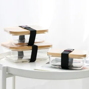 Glass Lunch Box with Bamboo Wood Lid