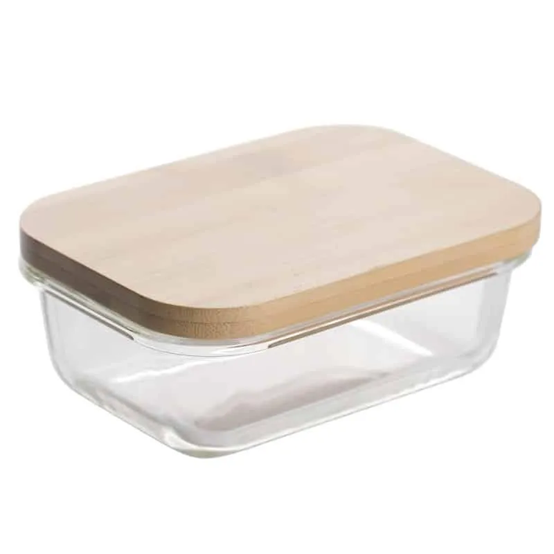 Glass Lunch Box with Bamboo Wood Lid