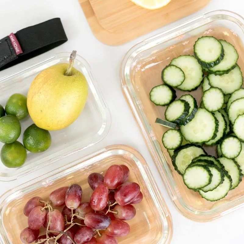 Glass Lunch Box with Bamboo Wood Lid