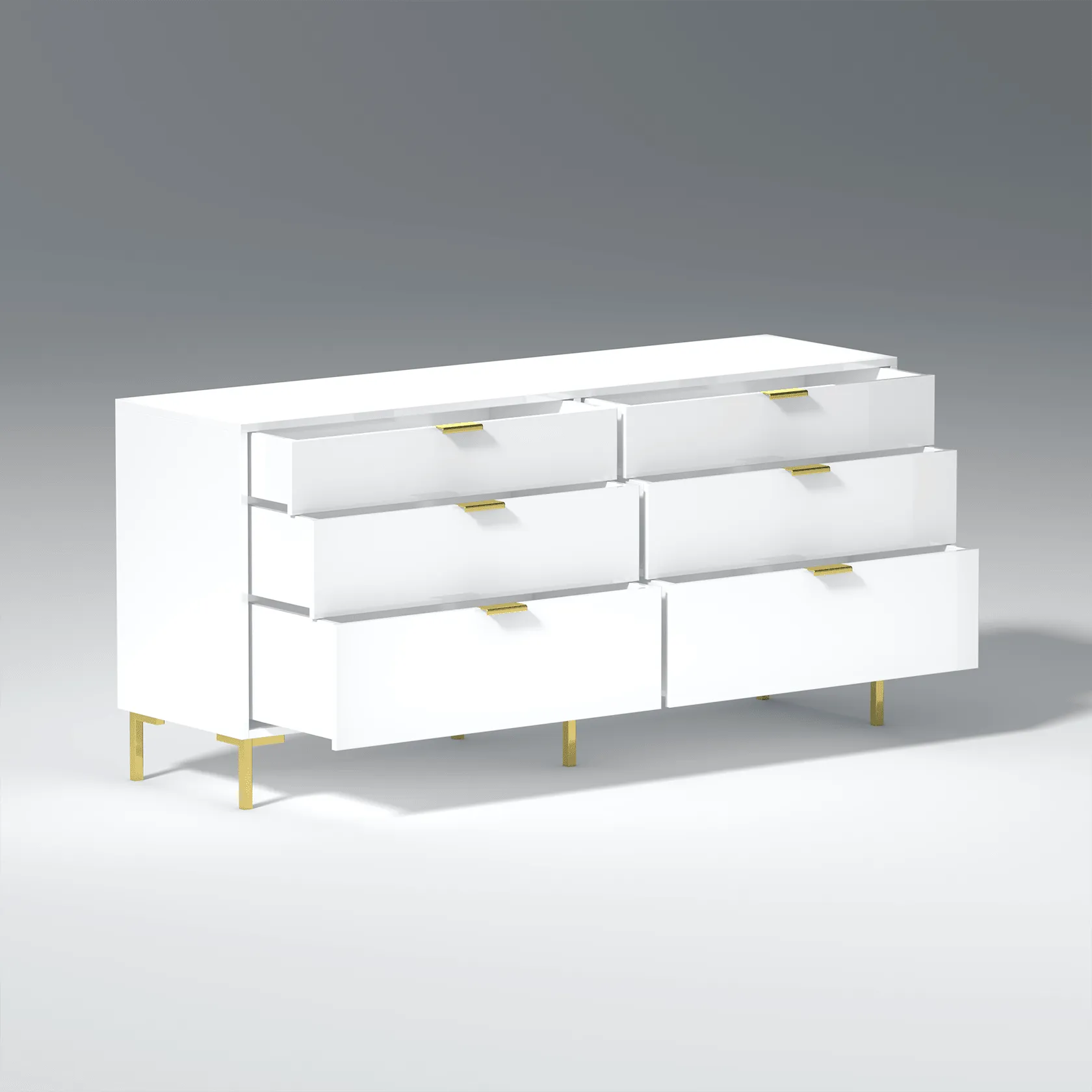 Grace MDF and Iron Wooden Dresser Table In White Color