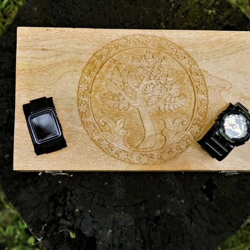 Handcrafted & Handcarved Wooden Watch Box