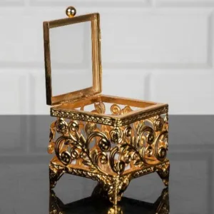 Handmade Jewelry Boxes for Women, Square Antique-Looking Trinket Box