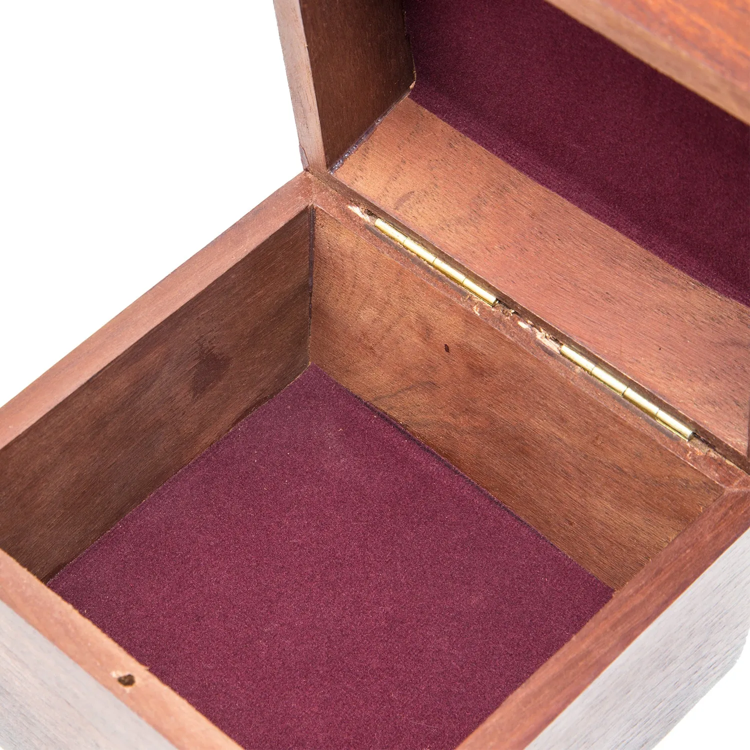 Handmade Wood Square Box Carved By Traditional Artisans Of India- Wood Box Storage-Square Wood Box For Trinkets-Swan Charm,4.5 Inch