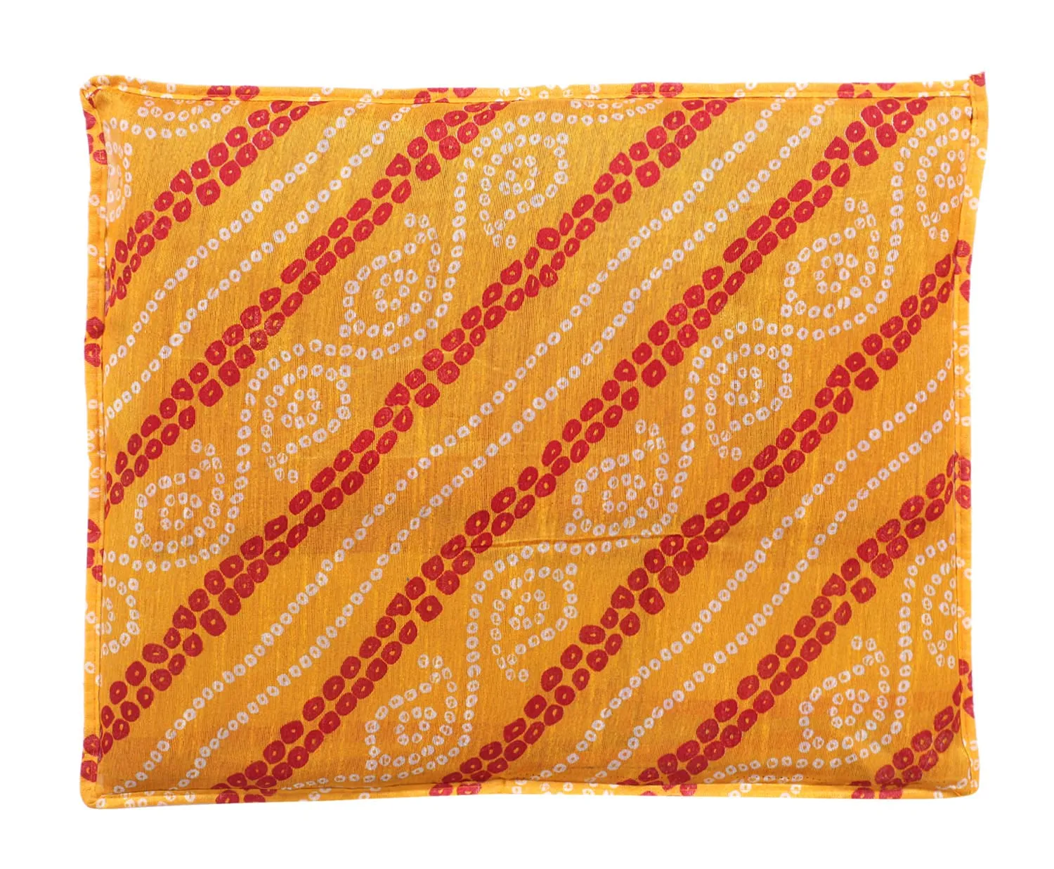 Heart Home Bandhani Print PVC Foldable Single Saree Cover|Clothes Storage For Saree, Lehenga, Suit With Transparent Pack of 6 (Yellow)