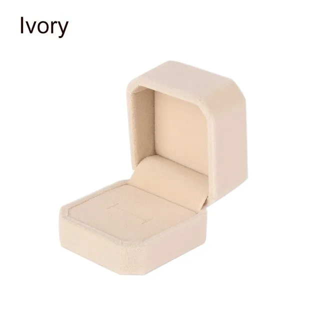 High Quality Velvet Engagement Wedding Earring Ring Pendant Jewelry Display Storage Box Case 7 Colors