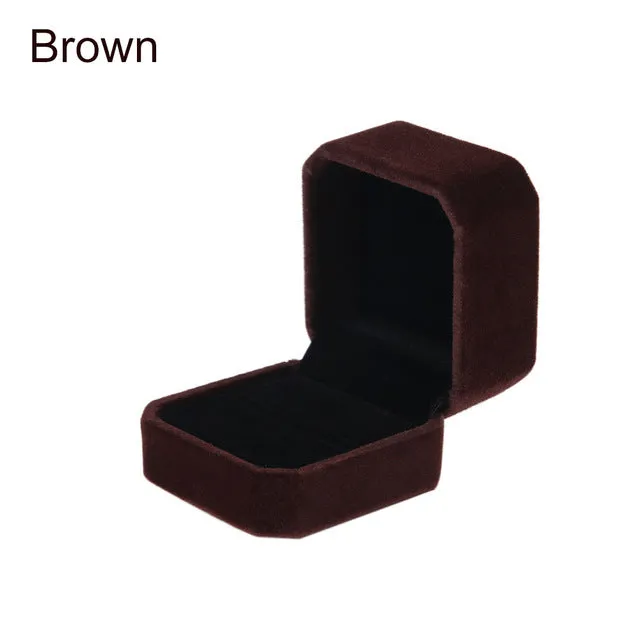 High Quality Velvet Engagement Wedding Earring Ring Pendant Jewelry Display Storage Box Case 7 Colors