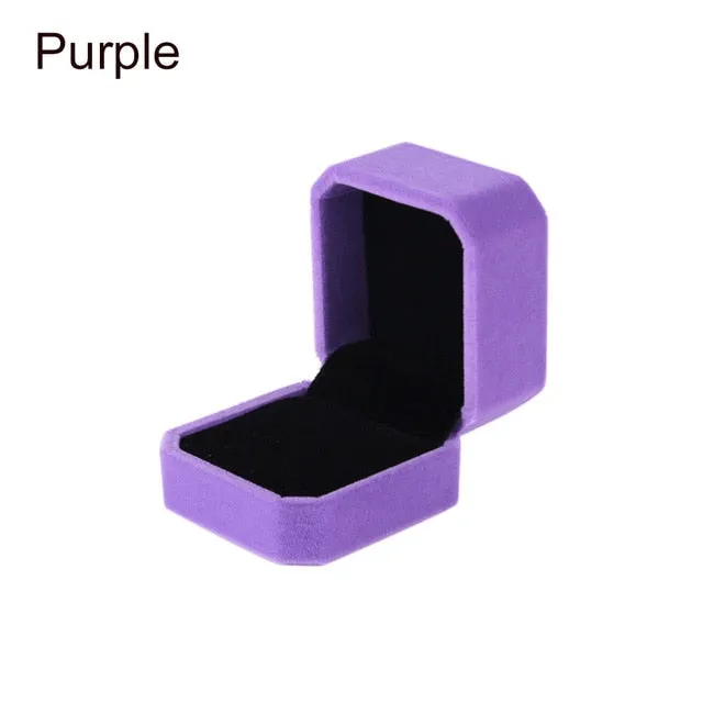 High Quality Velvet Engagement Wedding Earring Ring Pendant Jewelry Display Storage Box Case 7 Colors