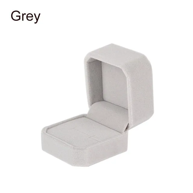 High Quality Velvet Engagement Wedding Earring Ring Pendant Jewelry Display Storage Box Case 7 Colors