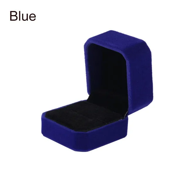 High Quality Velvet Engagement Wedding Earring Ring Pendant Jewelry Display Storage Box Case 7 Colors