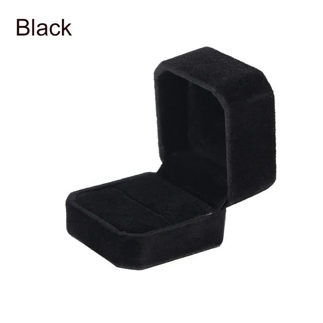 High Quality Velvet Engagement Wedding Earring Ring Pendant Jewelry Display Storage Box Case 7 Colors