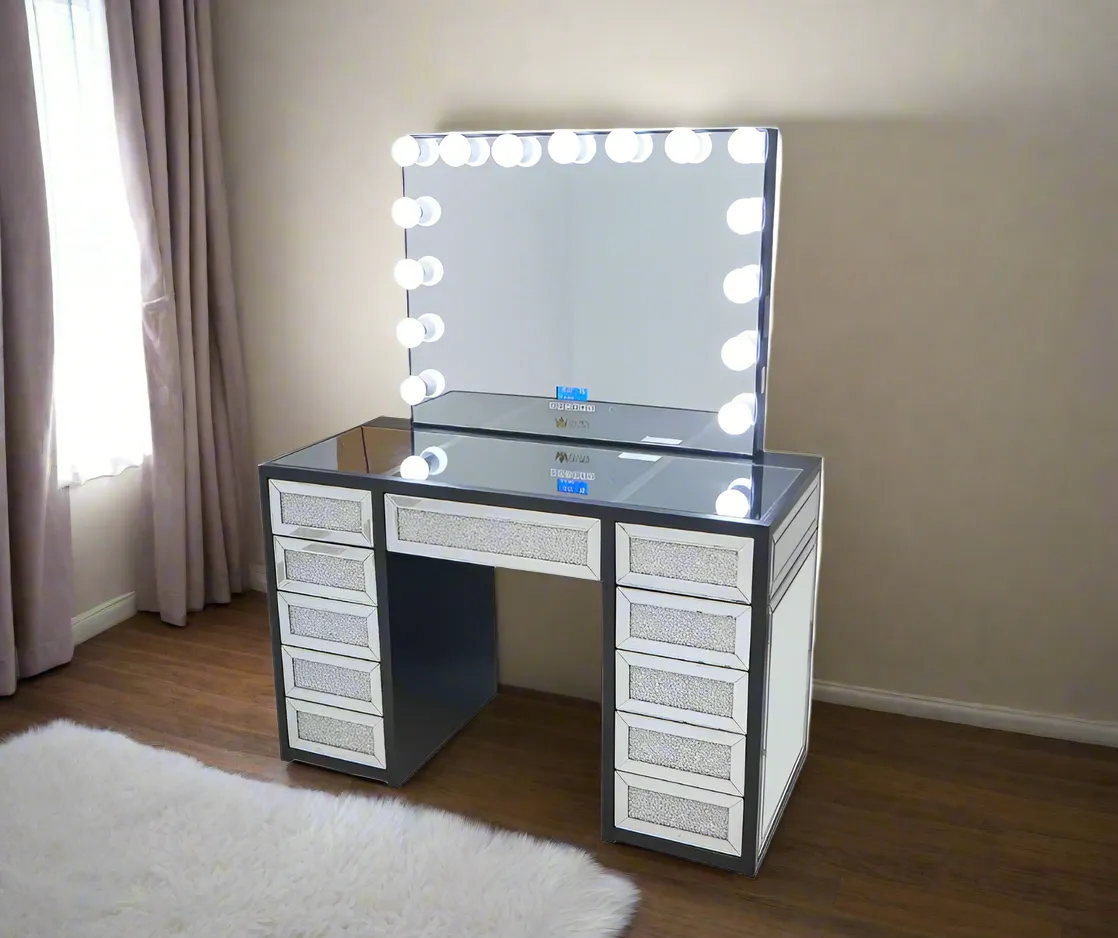 Jennifer Hollywood Makeup Vanity Station - Black