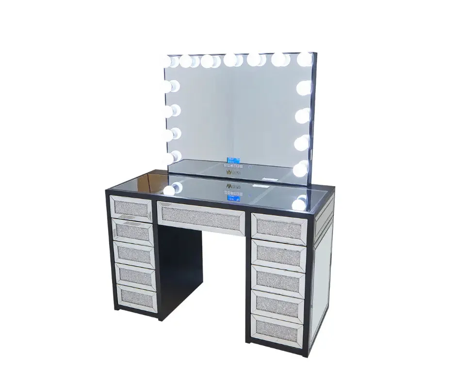 Jennifer Hollywood Makeup Vanity Station - Black