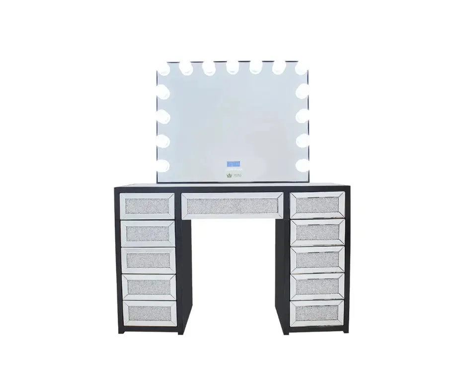 Jennifer Hollywood Makeup Vanity Station - Black