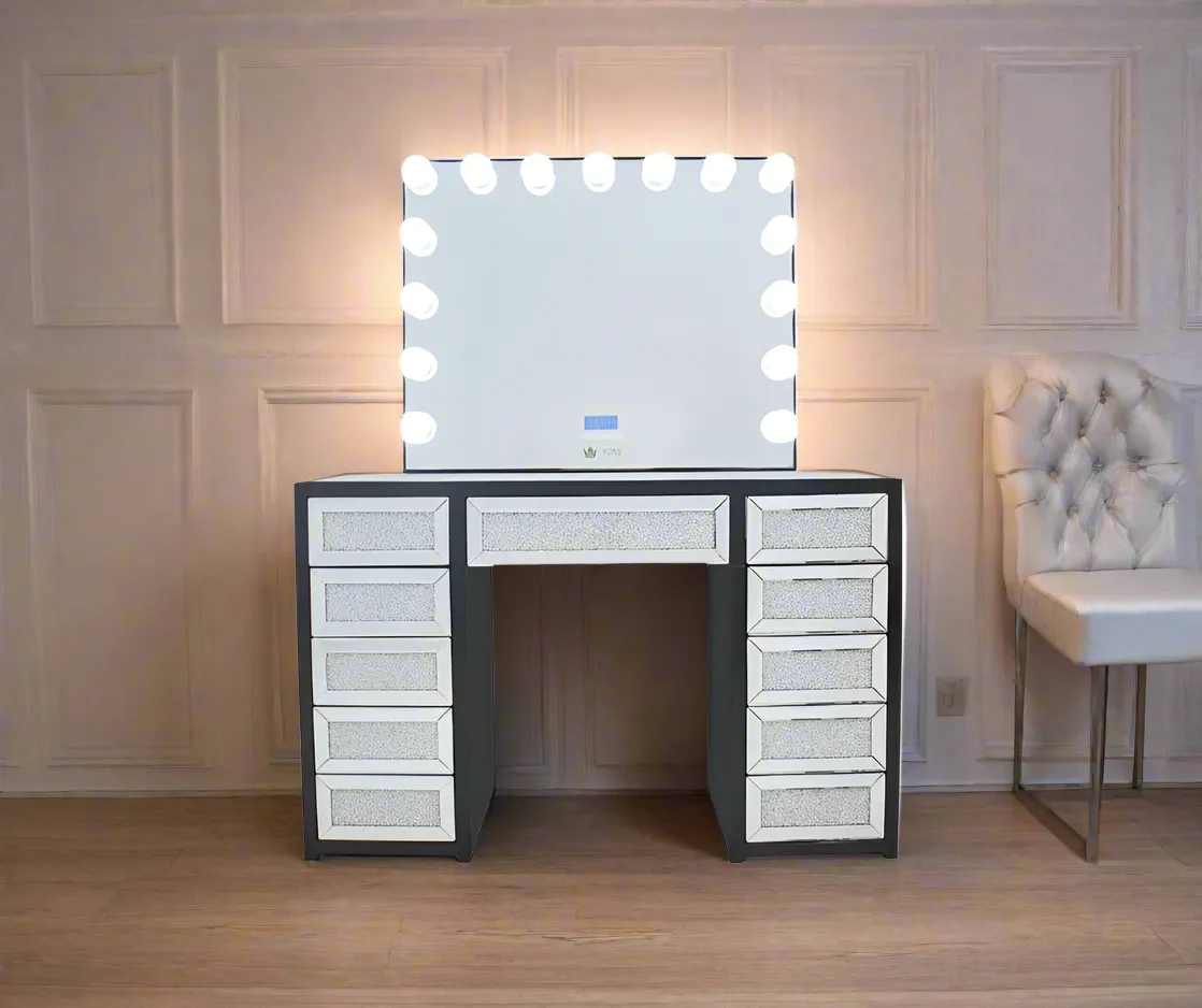 Jennifer Hollywood Makeup Vanity Station - Black