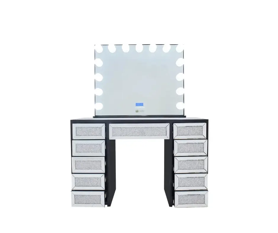 Jennifer Hollywood Makeup Vanity Station - Black