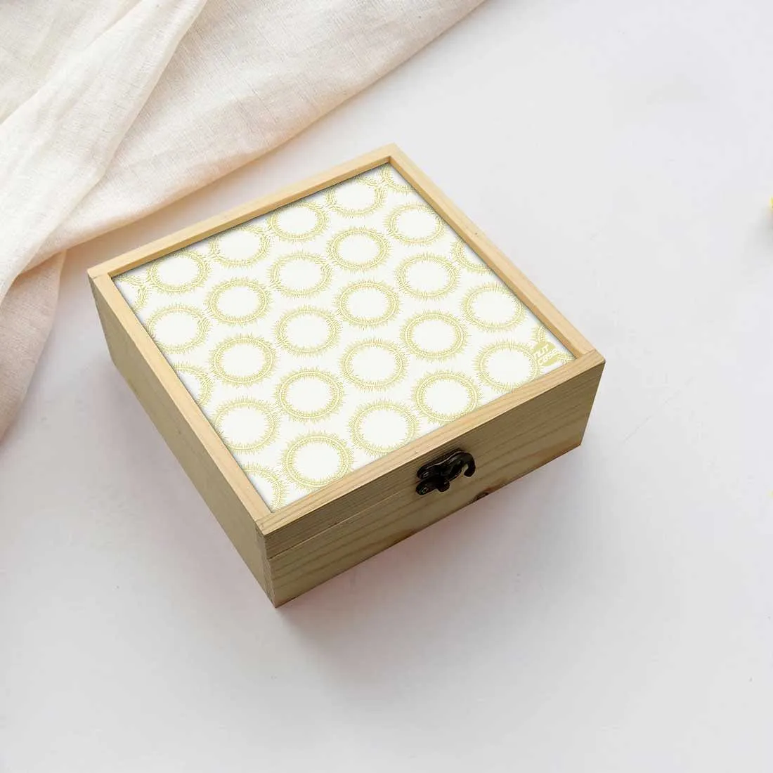 Jewellery Box Makepup Organizer -  Yellow Pattern Circle