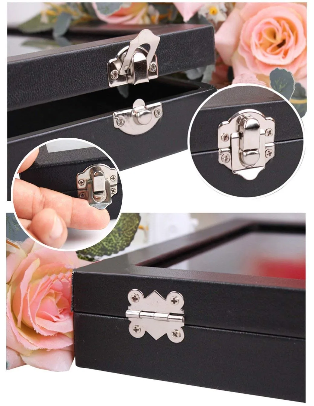 KriShyam® Lid Jewelry Box Organizer with LockWomen Jewellery Storage Packaging(9 Rows Earring Ring Case 9Grid) Jewelry Storage Box for Girls/women (2 in 1)