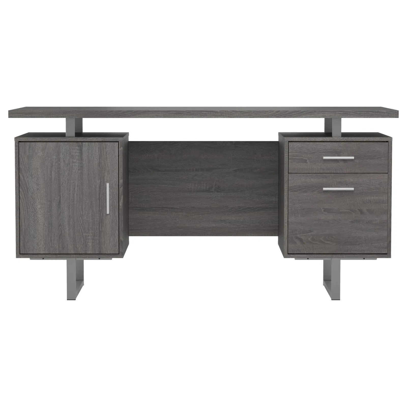 Lawtey Weathered Gray Floating Top Office Desk
