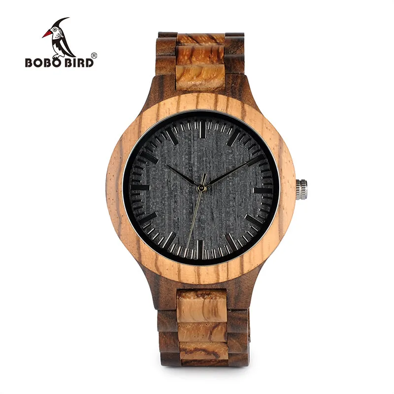 Mens Wood Zabra Watch