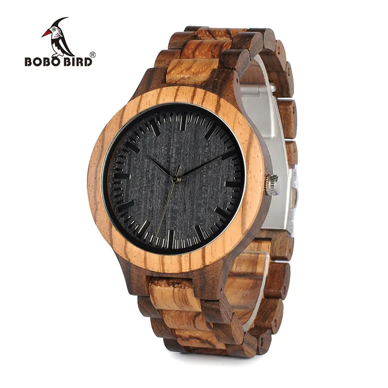 Mens Wood Zabra Watch