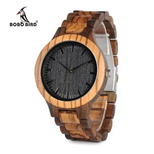 Mens Wood Zabra Watch
