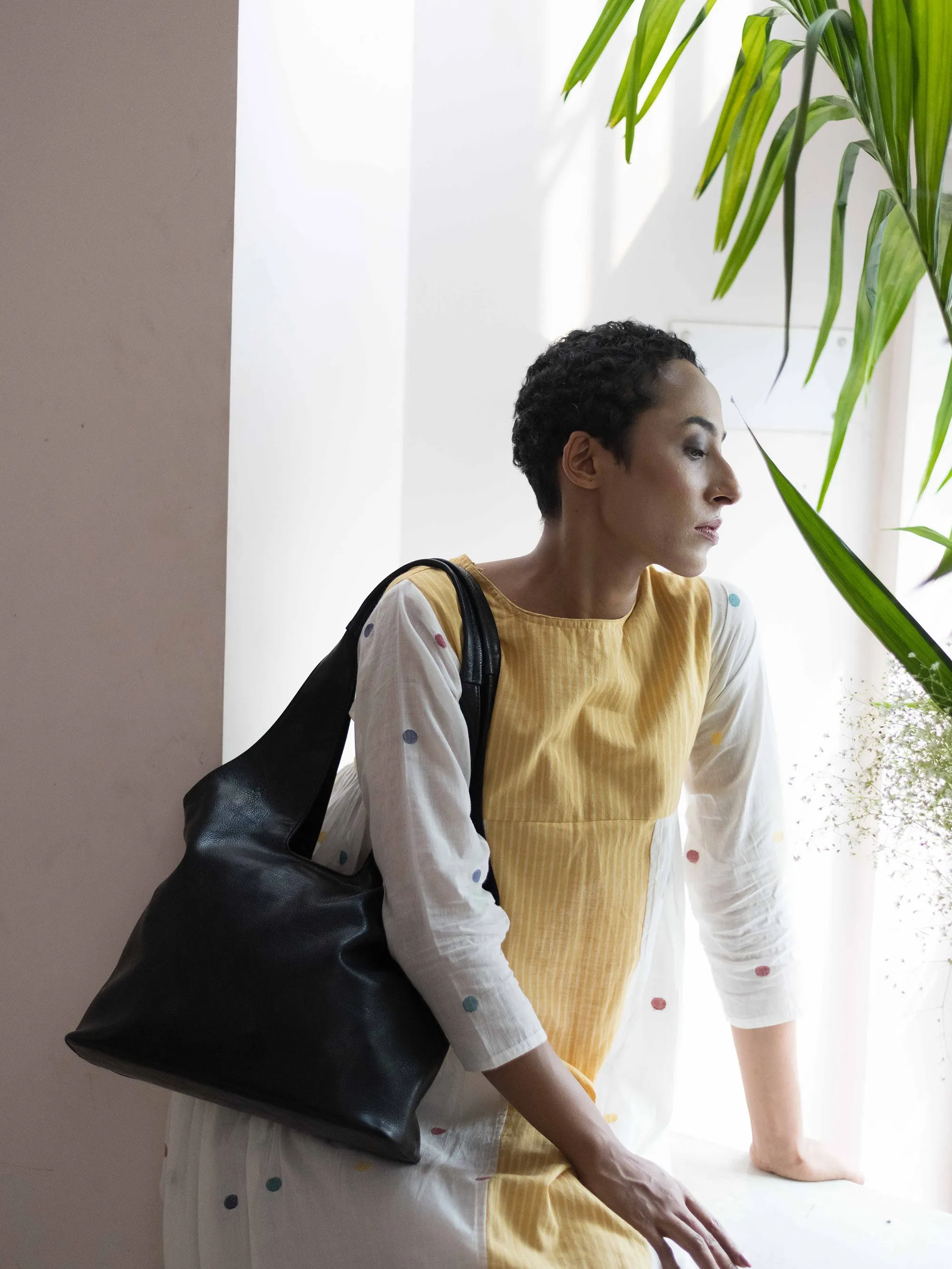 Midnight Black Handcrafted Tote Bag