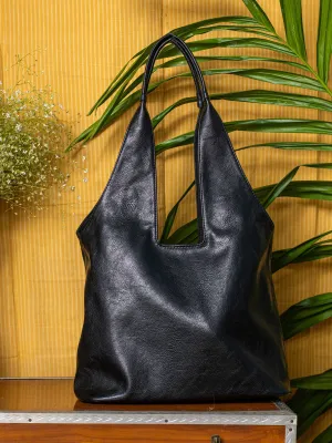 Midnight Black Handcrafted Tote Bag